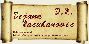Dejana Mačukanović vizit kartica